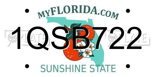 1QSB722 Florida License Plate