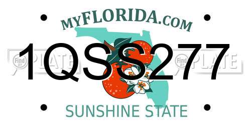 1QSS277 Florida License Plate