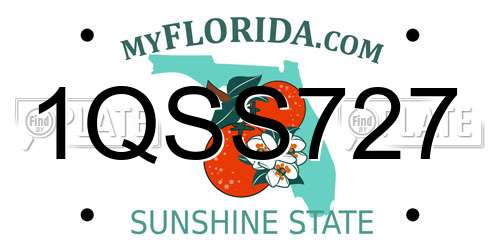 1QSS727 Florida License Plate
