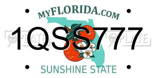 1QSS777 Florida License Plate