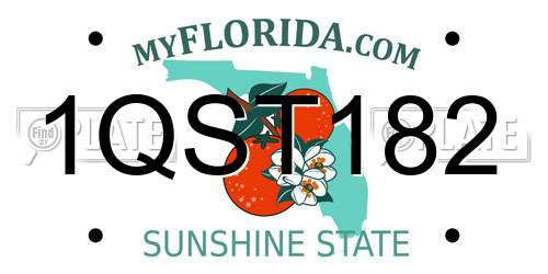1QST182 Florida License Plate