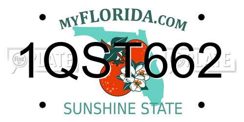 1QST662 Florida License Plate