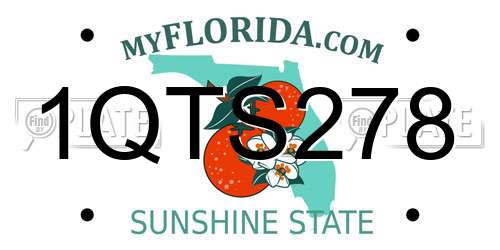 1QTS278 Florida License Plate