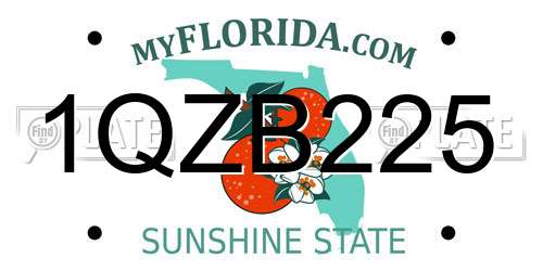1QZB225 Florida License Plate