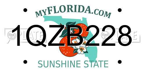 1QZB228 Florida License Plate