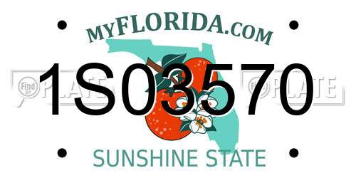 1S03570 Florida License Plate
