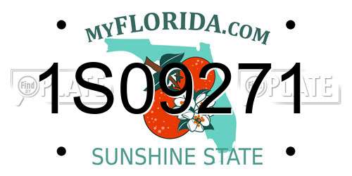 1S09271 Florida License Plate