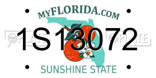 1S13072 Florida License Plate