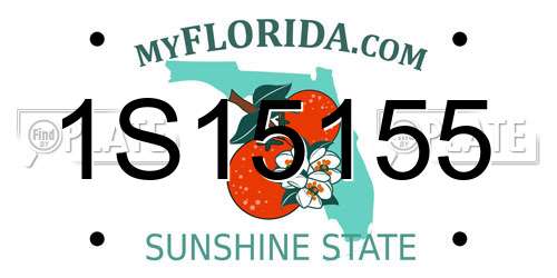 1S15155 Florida License Plate