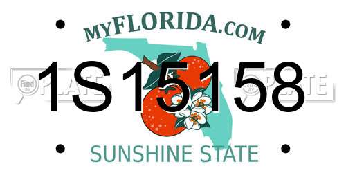 1S15158 Florida License Plate