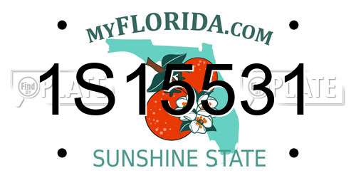 1S15531 Florida License Plate