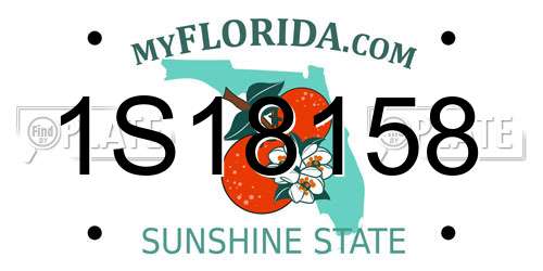 1S18158 Florida License Plate