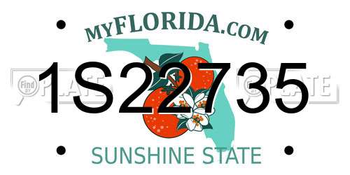 1S22735 Florida License Plate