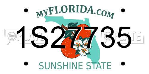 1S27735 Florida License Plate