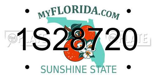 1S28720 Florida License Plate