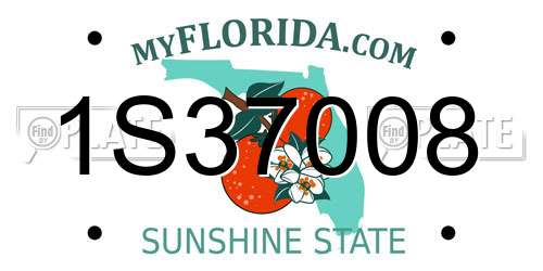 1S37008 Florida License Plate