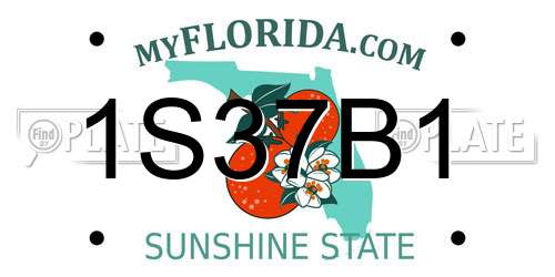 1S37B1 Florida License Plate