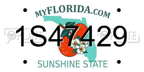 1S47429 Florida License Plate