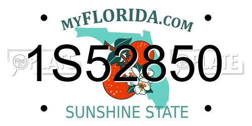 1S52850 Florida License Plate
