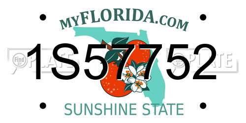 1S57752 Florida License Plate