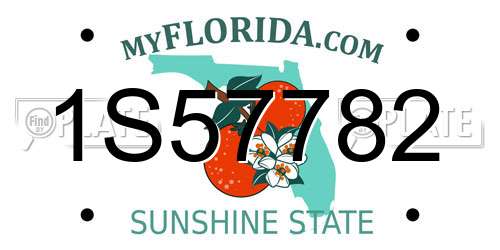 1S57782 Florida License Plate