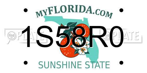 1S58R0 Florida License Plate