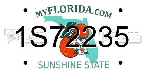 1S72235 Florida License Plate
