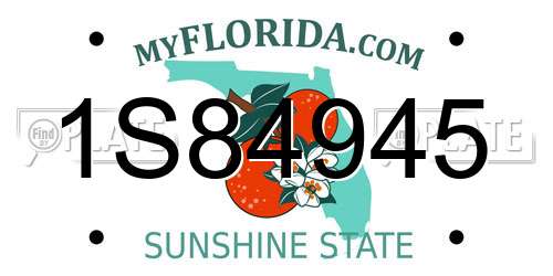 1S84945 Florida License Plate