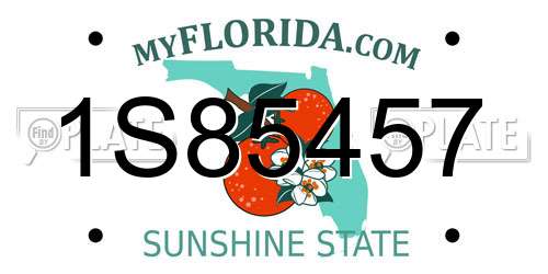 1S85457 Florida License Plate