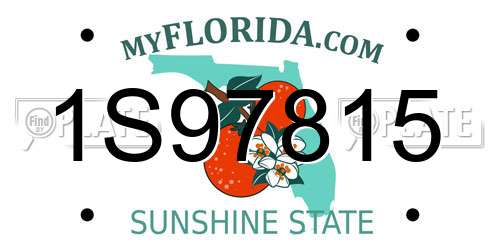 1S97815 Florida License Plate