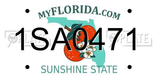 1SA0471 Florida License Plate