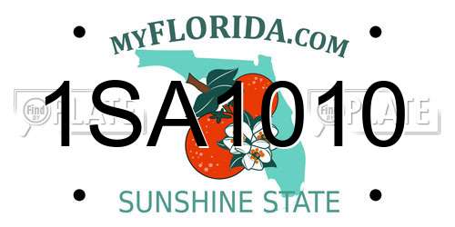 1SA1010 Florida License Plate