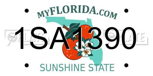 1SA1390 Florida License Plate