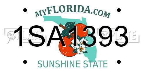 1SA1393 Florida License Plate