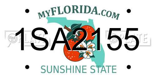1SA2155 Florida License Plate