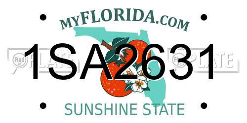 1SA2631 Florida License Plate
