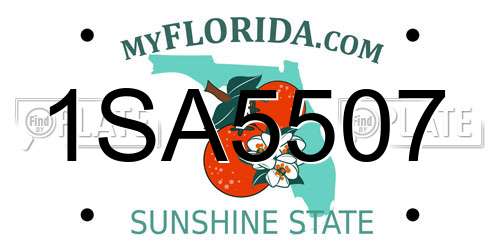 1SA5507 Florida License Plate