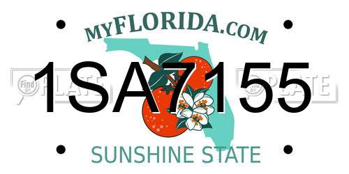 1SA7155 Florida License Plate