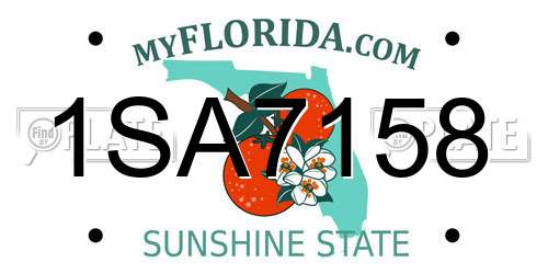 1SA7158 Florida License Plate