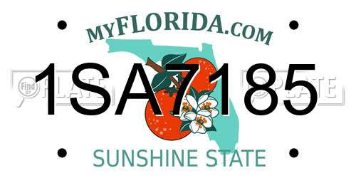 1SA7185 Florida License Plate
