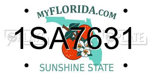 1SA7631 Florida License Plate
