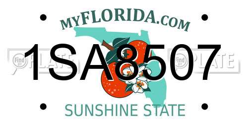 1SA8507 Florida License Plate