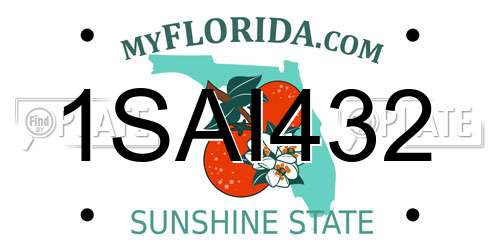 1SAI432 Florida License Plate