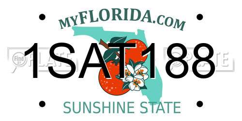 1SAT188 Florida License Plate