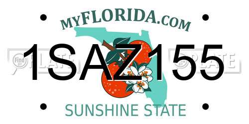 1SAZ155 Florida License Plate