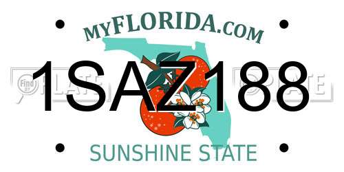 1SAZ188 Florida License Plate