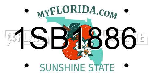 1SB1886 Florida License Plate