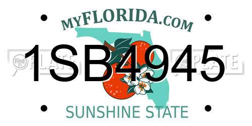1SB4945 Florida License Plate
