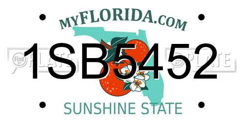 1SB5452 Florida License Plate