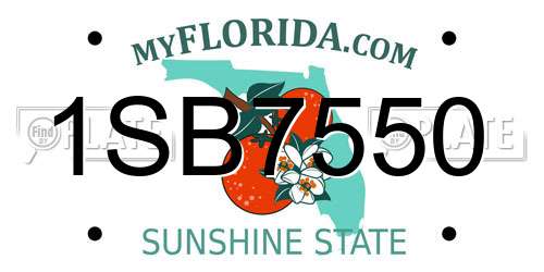 1SB7550 Florida License Plate